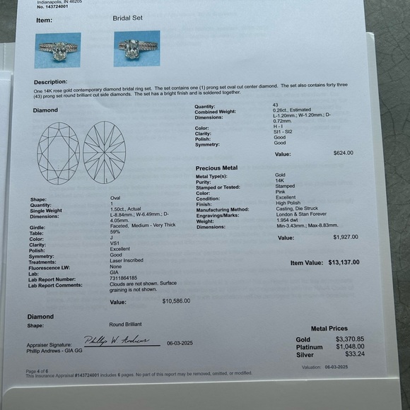 Rose Gold bridal set by James Allen - Picture 3 of 4